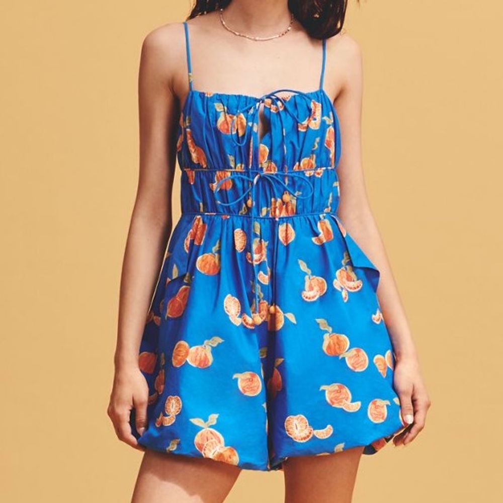 New FARM Rio x Anthropologie Orange You Happy Romper